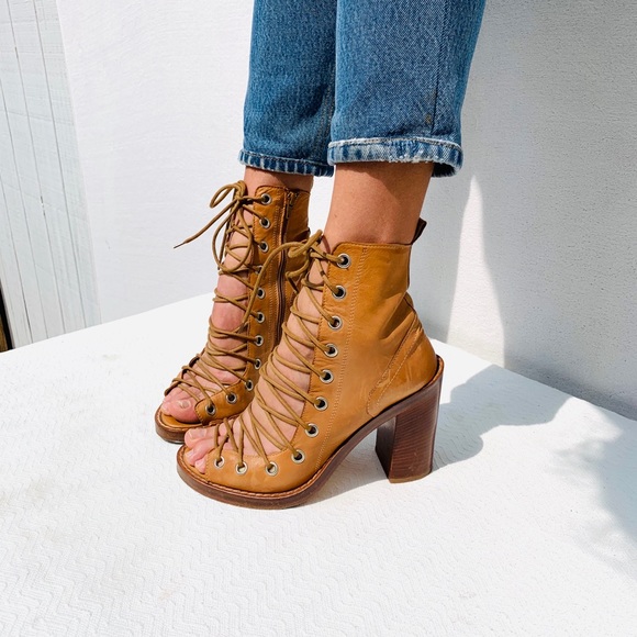 Ann Demuelemeester Tan Lace Up Sandal Boot 39 or 9 - Picture 4 of 15